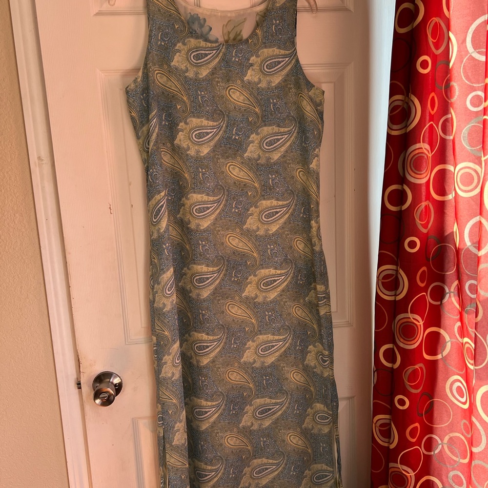Paisley Patterned Sleeveless Dress